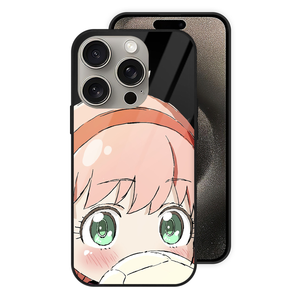 （画像用） SPY×FAMILY间谍家家酒 【iPhone15Pro対応】スマホケース 耐衝撃＆黄変防止 背面ガラス