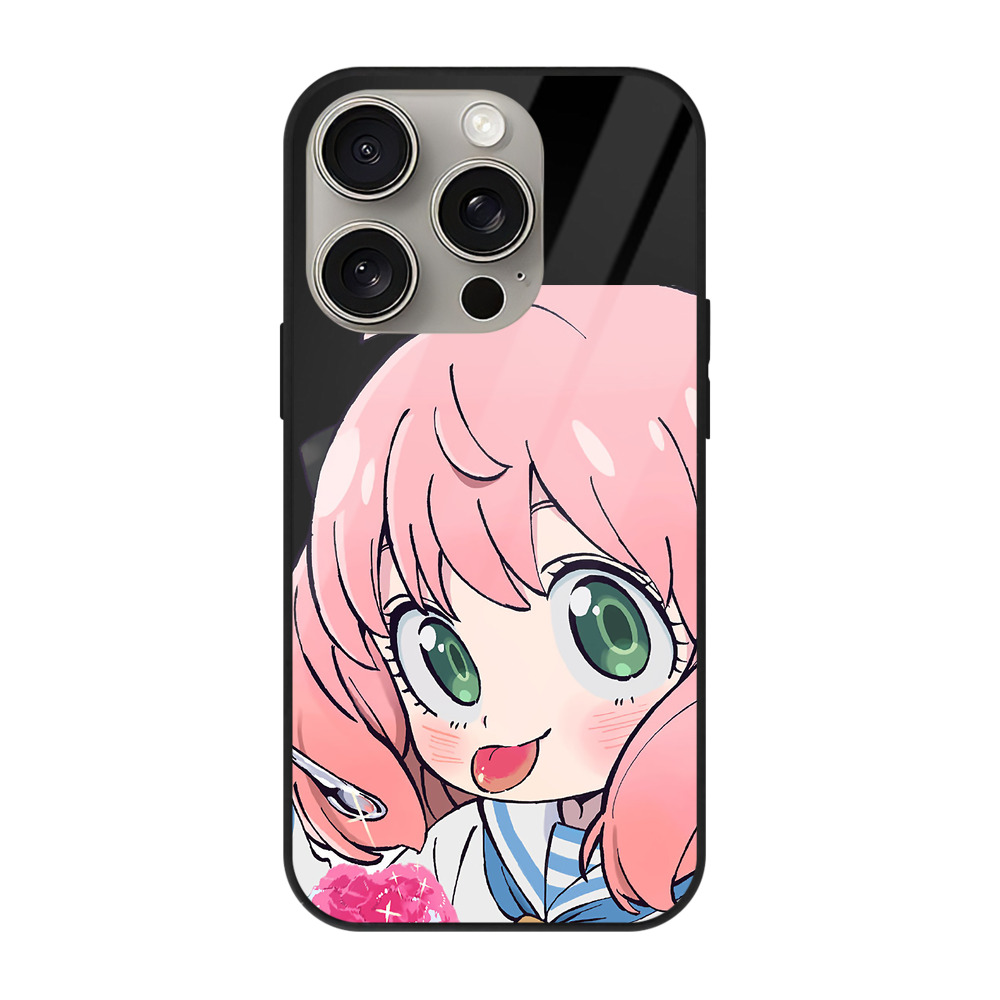 （画像用） SPY×FAMILY间谍家家酒 【iPhone15Pro対応】スマホケース 耐衝撃＆黄変防止 背面ガラス