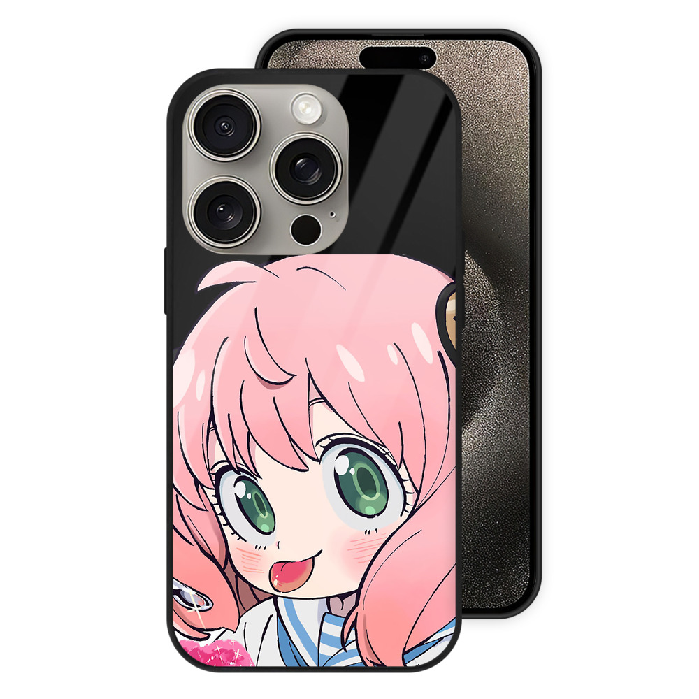 （画像用） SPY×FAMILY间谍家家酒 【iPhone15Pro対応】スマホケース 耐衝撃＆黄変防止 背面ガラス