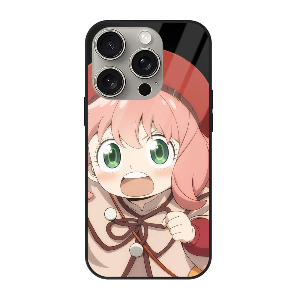 （画像用） SPY×FAMILY间谍家家酒 【iPhone15Pro対応】スマホケース 耐衝撃＆黄変防止 背面ガラス