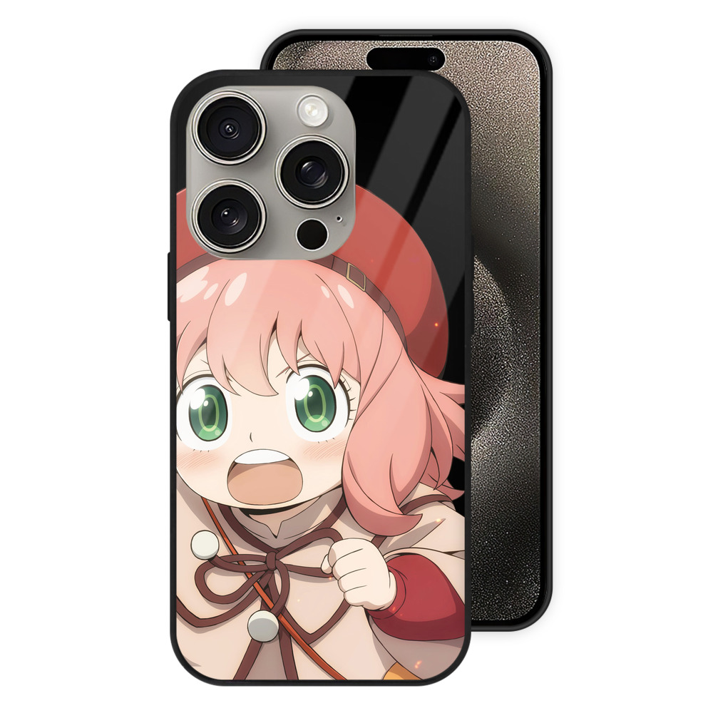 （画像用） SPY×FAMILY间谍家家酒 【iPhone15Pro対応】スマホケース 耐衝撃＆黄変防止 背面ガラス