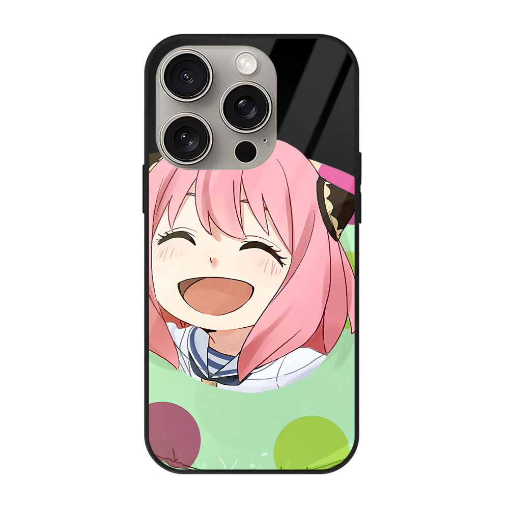 （画像用） SPY×FAMILY间谍家家酒 【iPhone15Pro対応】スマホケース 耐衝撃＆黄変防止 背面ガラス