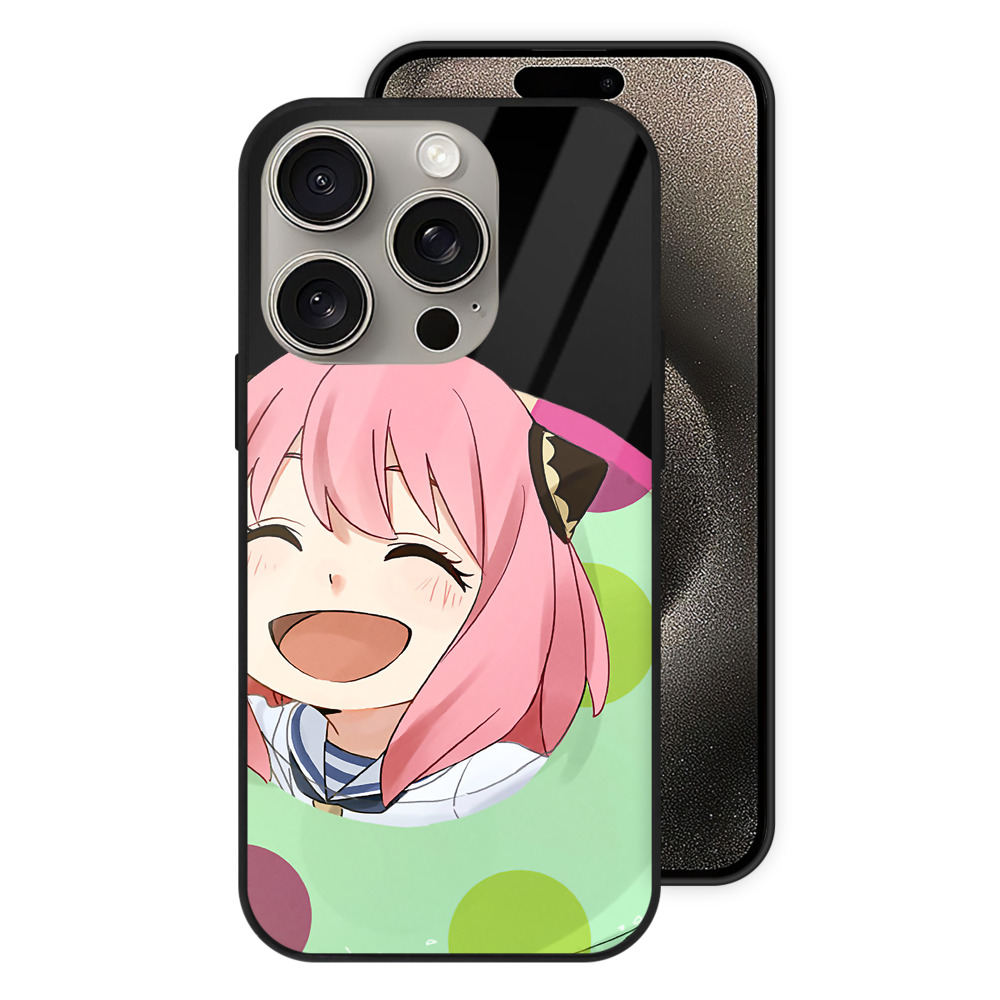 （画像用） SPY×FAMILY间谍家家酒 【iPhone15Pro対応】スマホケース 耐衝撃＆黄変防止 背面ガラス