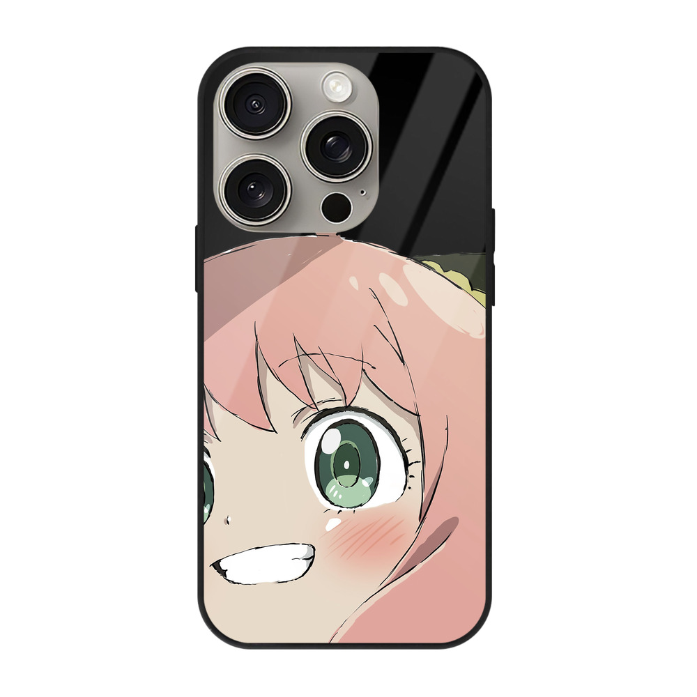 （画像用） SPY×FAMILY间谍家家酒 【iPhone15Pro対応】スマホケース 耐衝撃＆黄変防止 背面ガラス