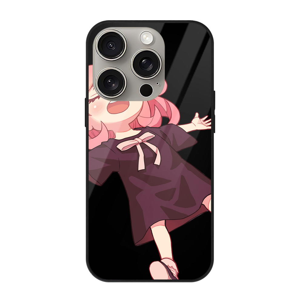 （画像用） SPY×FAMILY间谍家家酒 【iPhone15Pro対応】スマホケース 耐衝撃＆黄変防止 背面ガラス