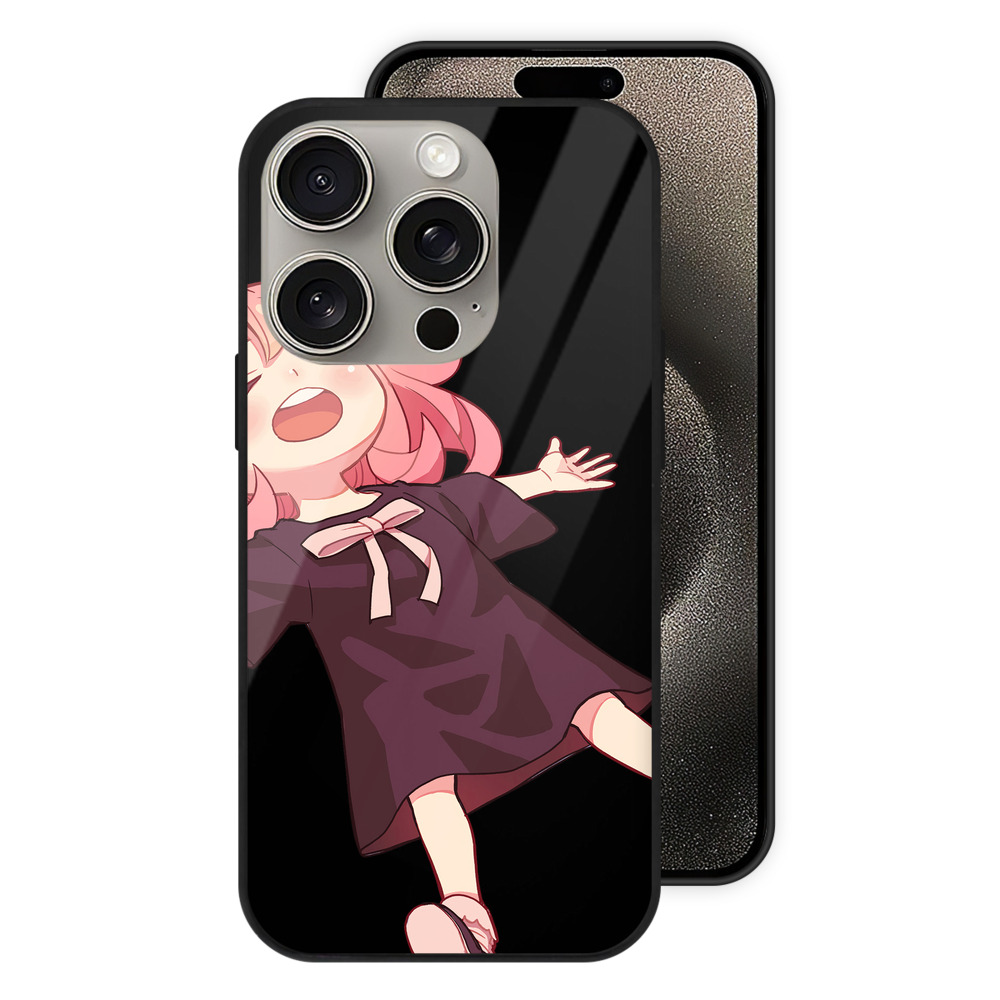 （画像用） SPY×FAMILY间谍家家酒 【iPhone15Pro対応】スマホケース 耐衝撃＆黄変防止 背面ガラス