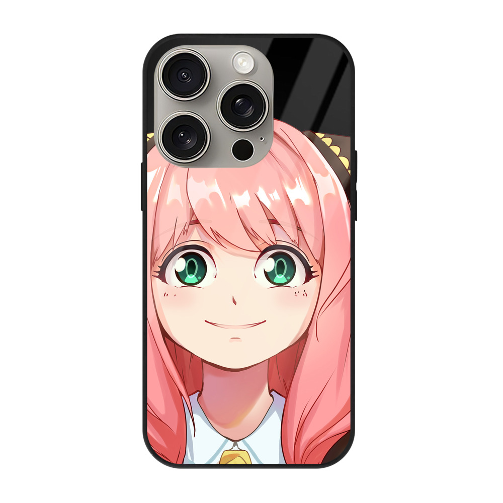 （画像用） SPY×FAMILY间谍家家酒 【iPhone15Pro対応】スマホケース 耐衝撃＆黄変防止 背面ガラス