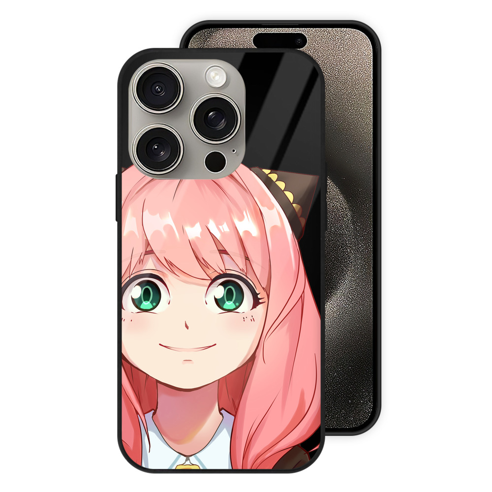 （画像用） SPY×FAMILY间谍家家酒 【iPhone15Pro対応】スマホケース 耐衝撃＆黄変防止 背面ガラス