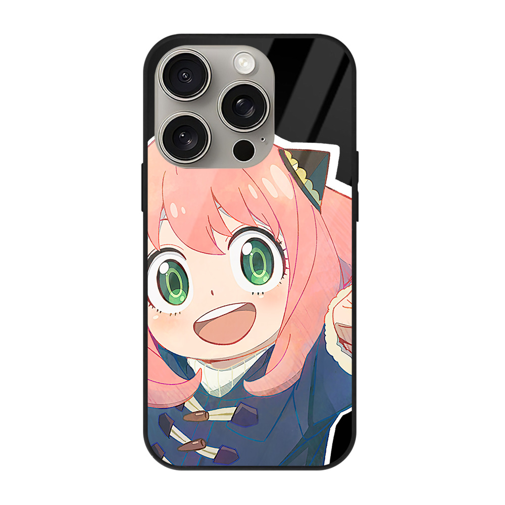 （画像用） SPY×FAMILY间谍家家酒 【iPhone15Pro対応】スマホケース 耐衝撃＆黄変防止 背面ガラス