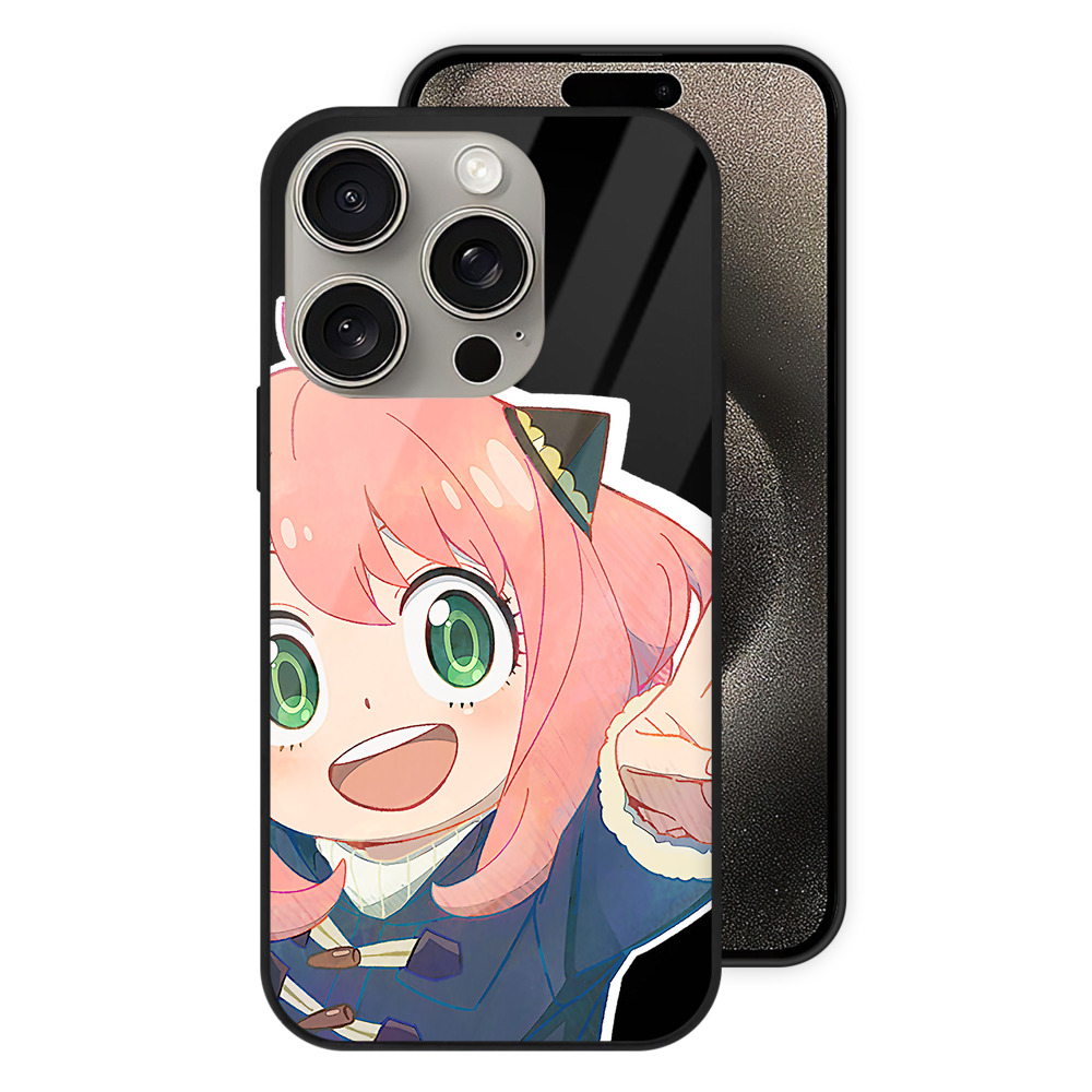 （画像用） SPY×FAMILY间谍家家酒 【iPhone15Pro対応】スマホケース 耐衝撃＆黄変防止 背面ガラス
