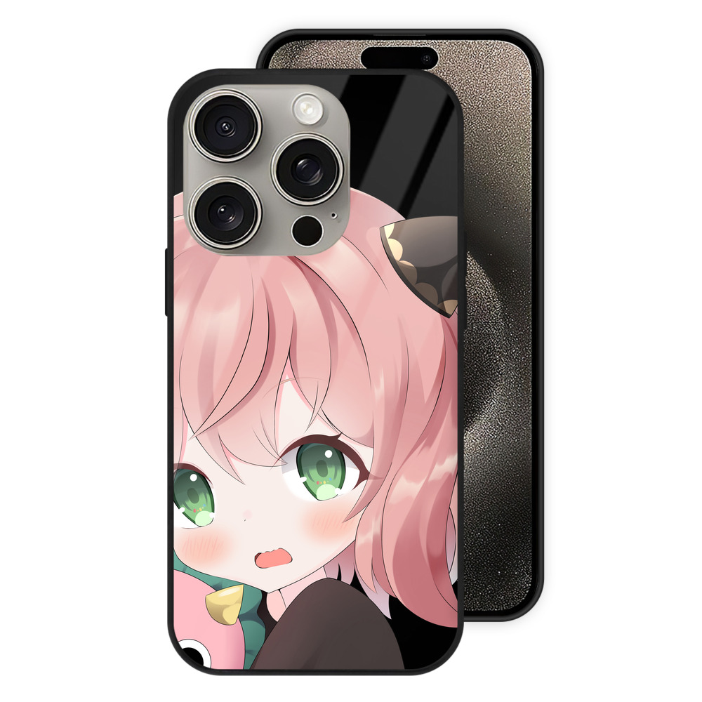 （画像用） SPY×FAMILY间谍家家酒 【iPhone15Pro対応】スマホケース 耐衝撃＆黄変防止 背面ガラス
