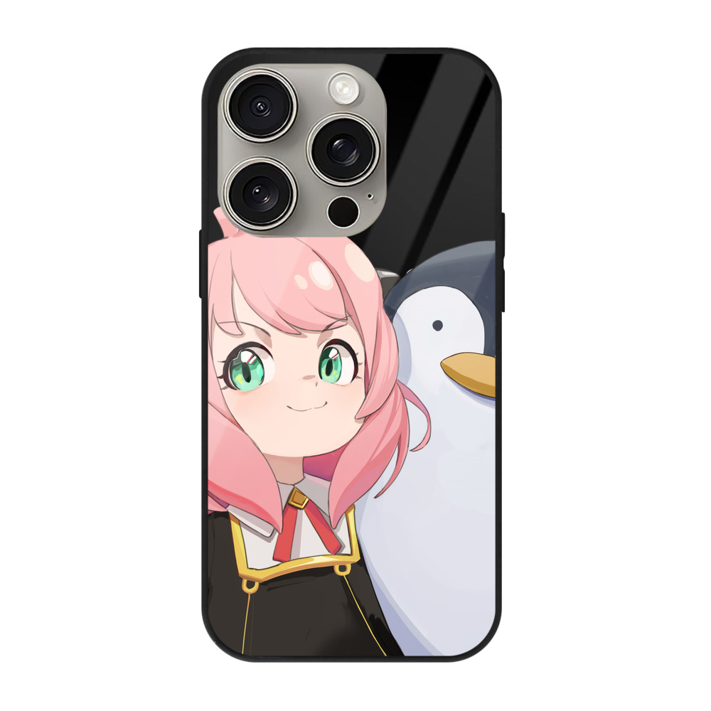 （画像用） SPY×FAMILY间谍家家酒 【iPhone15Pro対応】スマホケース 耐衝撃＆黄変防止 背面ガラス