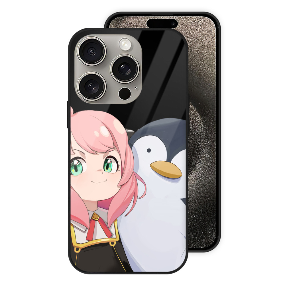 （画像用） SPY×FAMILY间谍家家酒 【iPhone15Pro対応】スマホケース 耐衝撃＆黄変防止 背面ガラス