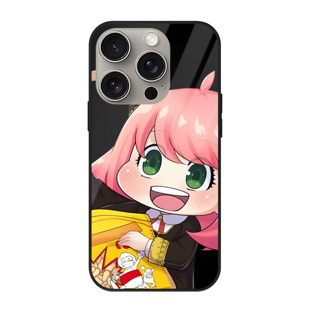 （画像用） SPY×FAMILY间谍家家酒 【iPhone15Pro対応】スマホケース 耐衝撃＆黄変防止 背面ガラス