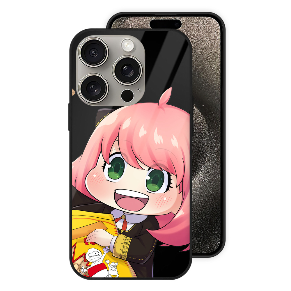 （画像用） SPY×FAMILY间谍家家酒 【iPhone15Pro対応】スマホケース 耐衝撃＆黄変防止 背面ガラス