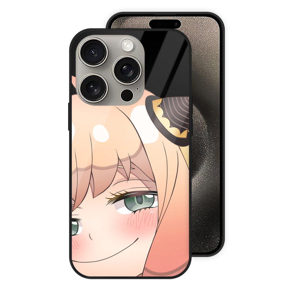 （画像用） SPY×FAMILY间谍家家酒 【iPhone15Pro対応】スマホケース 耐衝撃＆黄変防止 背面ガラス