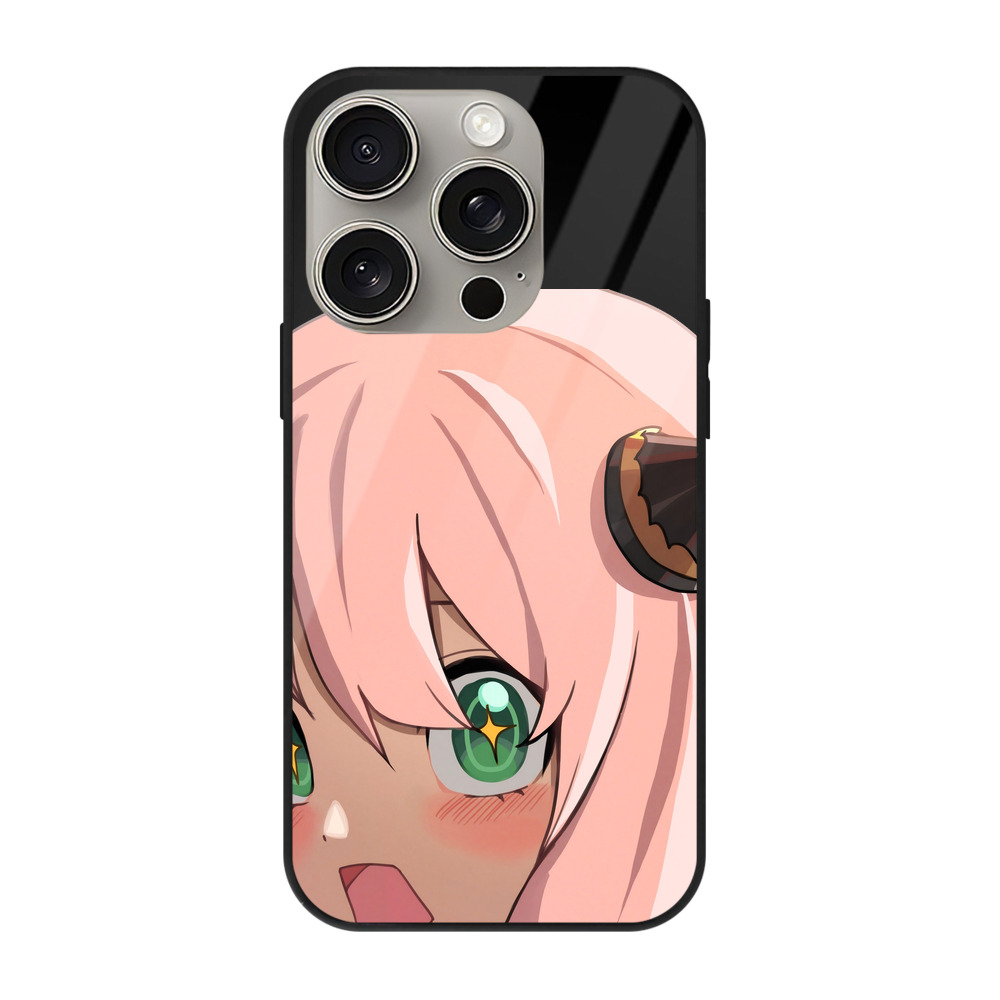（画像用） SPY×FAMILY间谍家家酒 【iPhone15Pro対応】スマホケース 耐衝撃＆黄変防止 背面ガラス