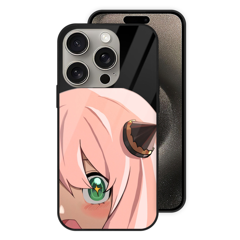 （画像用） SPY×FAMILY间谍家家酒 【iPhone15Pro対応】スマホケース 耐衝撃＆黄変防止 背面ガラス