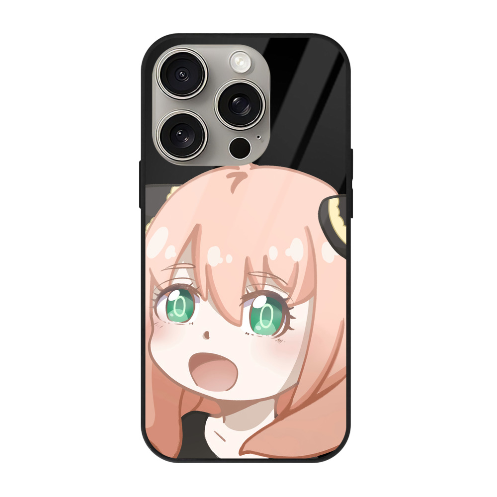 （画像用） SPY×FAMILY间谍家家酒 【iPhone15Pro対応】スマホケース 耐衝撃＆黄変防止 背面ガラス