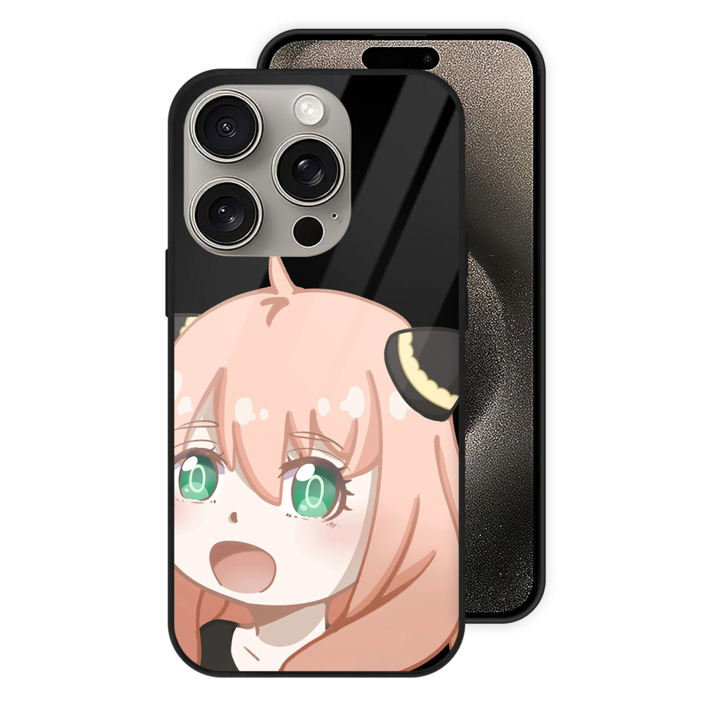 （画像用） SPY×FAMILY间谍家家酒 【iPhone15Pro対応】スマホケース 耐衝撃＆黄変防止 背面ガラス