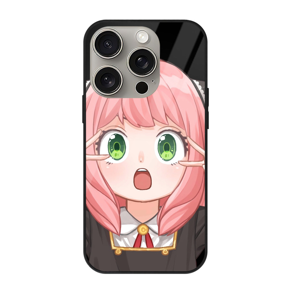 （画像用） SPY×FAMILY间谍家家酒 【iPhone15Pro対応】スマホケース 耐衝撃＆黄変防止 背面ガラス