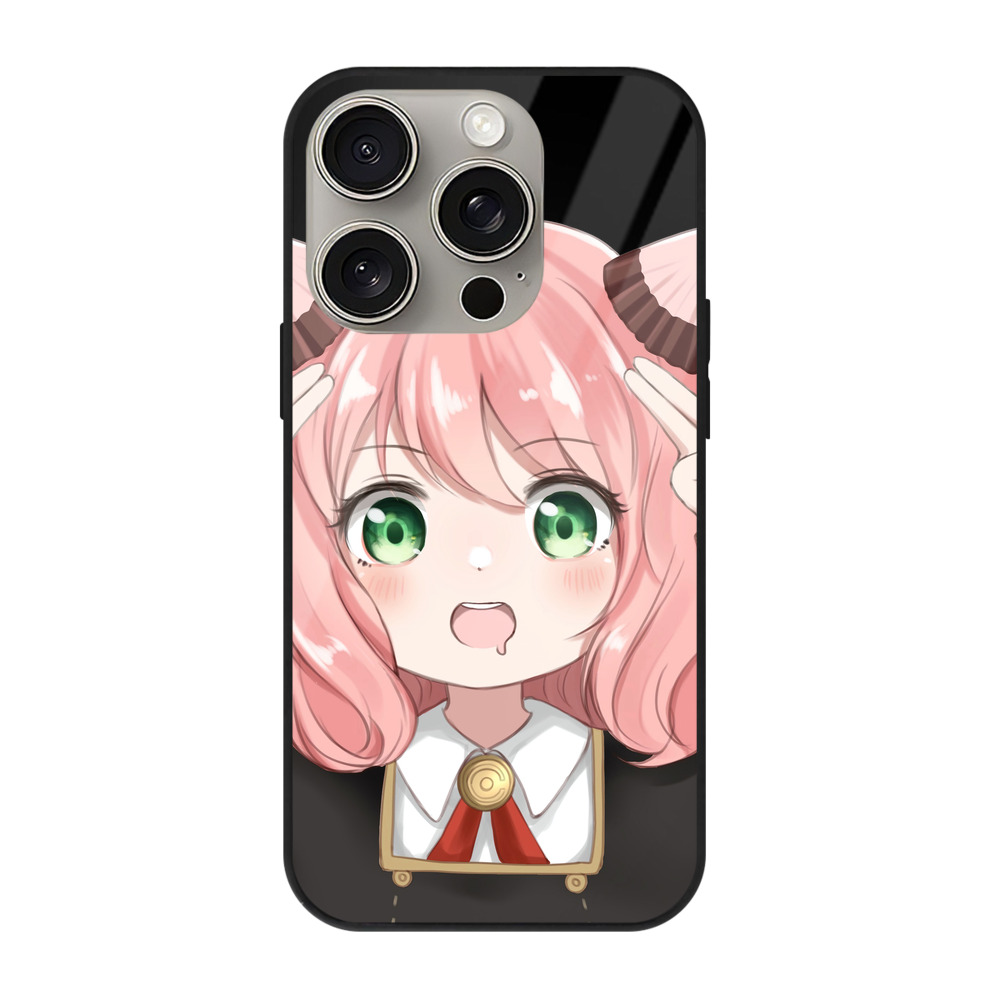 （画像用） SPY×FAMILY间谍家家酒 【iPhone15Pro対応】スマホケース 耐衝撃＆黄変防止 背面ガラス