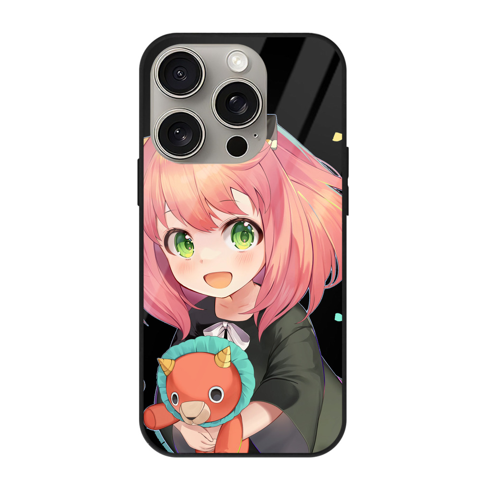 （画像用） SPY×FAMILY间谍家家酒 【iPhone15Pro対応】スマホケース 耐衝撃＆黄変防止 背面ガラス
