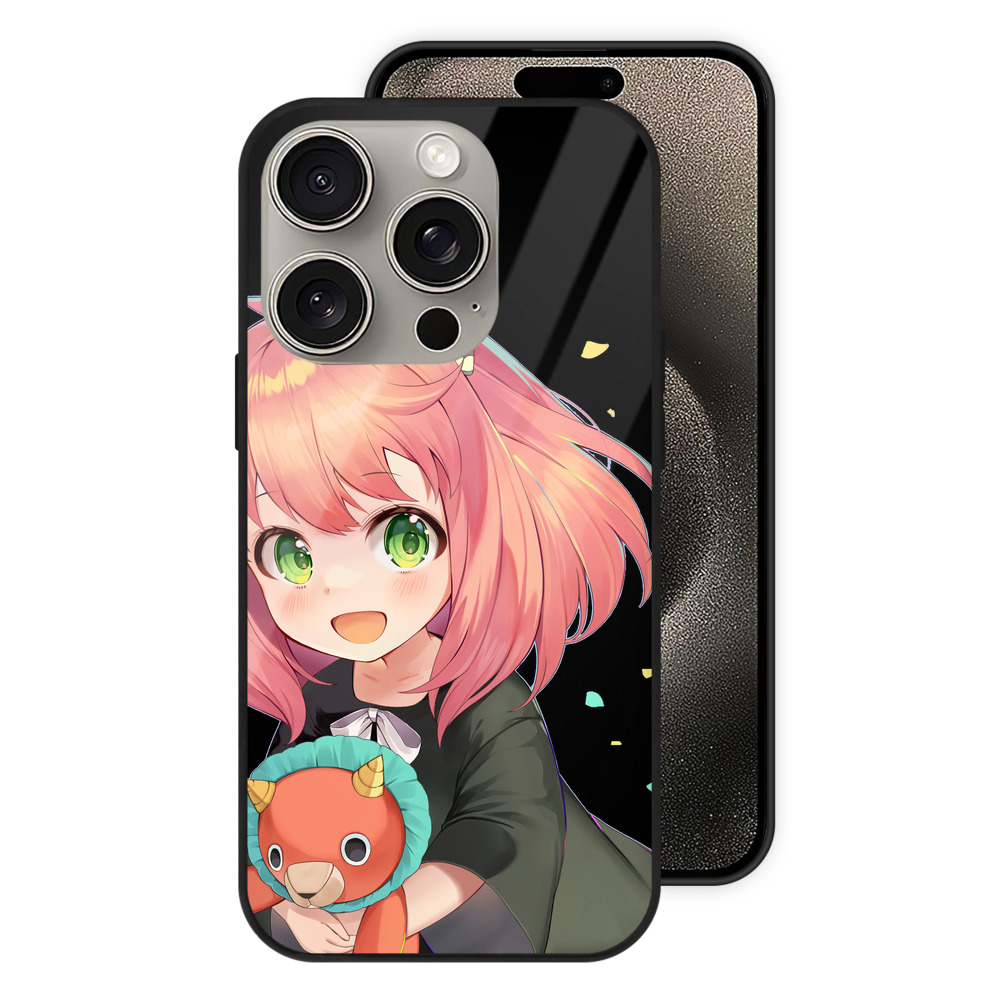 （画像用） SPY×FAMILY间谍家家酒 【iPhone15Pro対応】スマホケース 耐衝撃＆黄変防止 背面ガラス