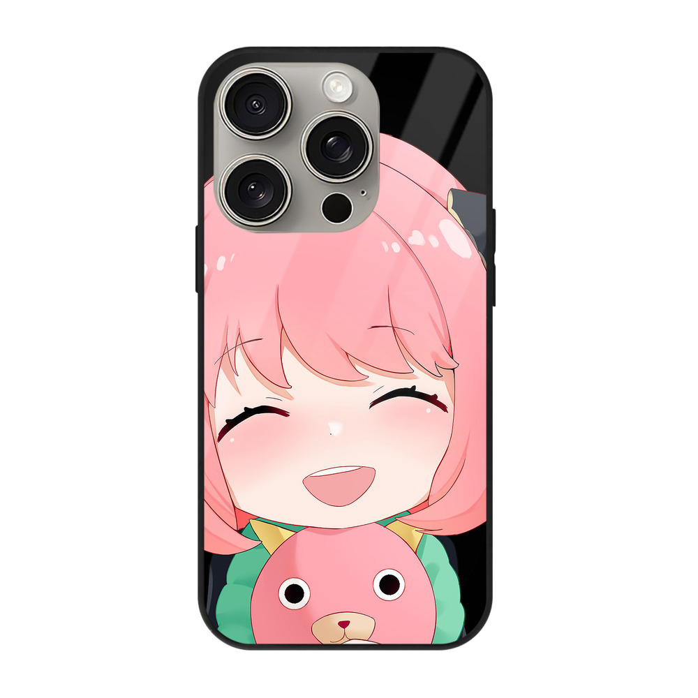 （画像用） SPY×FAMILY间谍家家酒 【iPhone15Pro対応】スマホケース 耐衝撃＆黄変防止 背面ガラス