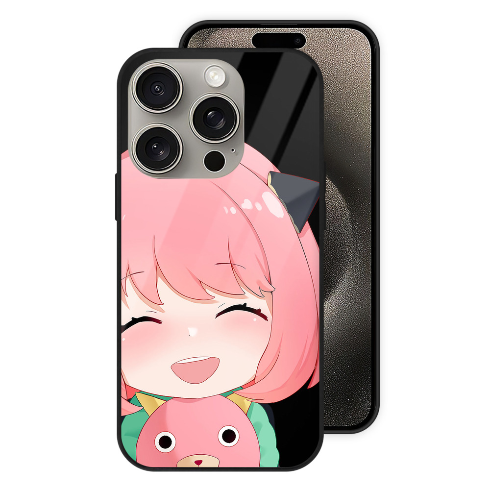 （画像用） SPY×FAMILY间谍家家酒 【iPhone15Pro対応】スマホケース 耐衝撃＆黄変防止 背面ガラス
