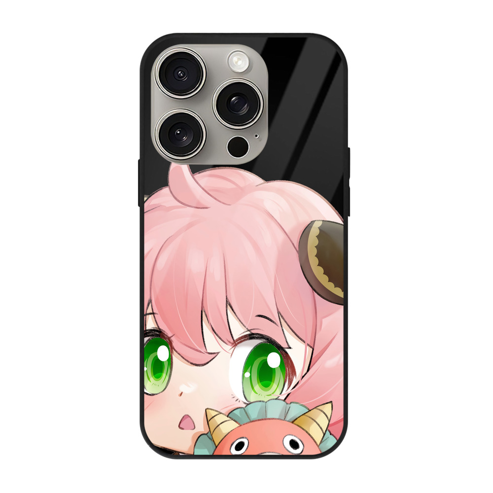 （画像用） SPY×FAMILY间谍家家酒 【iPhone15Pro対応】スマホケース 耐衝撃＆黄変防止 背面ガラス