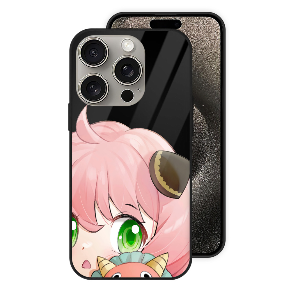 （画像用） SPY×FAMILY间谍家家酒 【iPhone15Pro対応】スマホケース 耐衝撃＆黄変防止 背面ガラス
