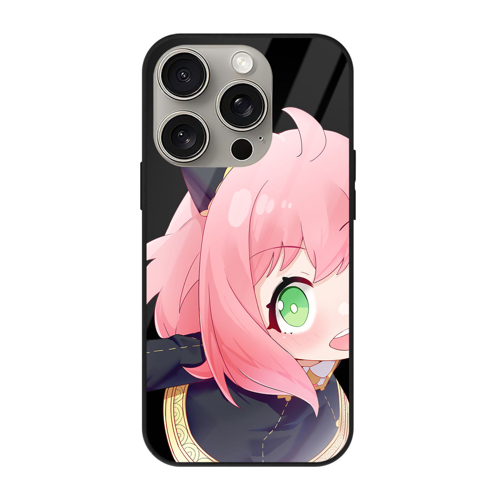 （画像用） SPY×FAMILY间谍家家酒 【iPhone15Pro対応】スマホケース 耐衝撃＆黄変防止 背面ガラス