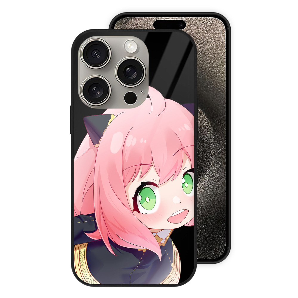 （画像用） SPY×FAMILY间谍家家酒 【iPhone15Pro対応】スマホケース 耐衝撃＆黄変防止 背面ガラス