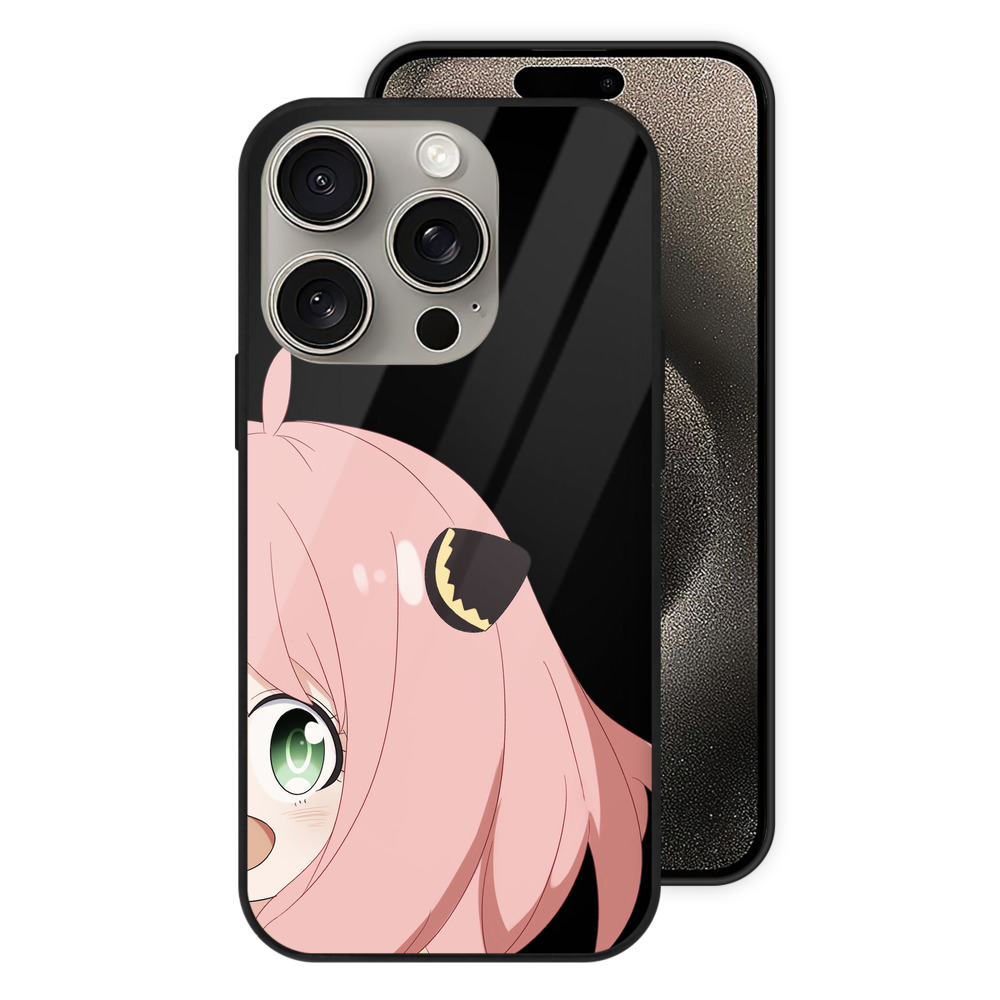 （画像用） SPY×FAMILY间谍家家酒 【iPhone15Pro対応】スマホケース 耐衝撃＆黄変防止 背面ガラス