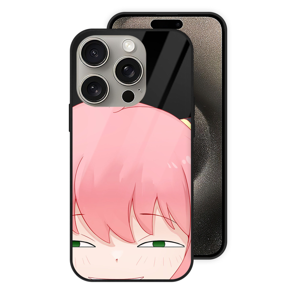 （画像用） SPY×FAMILY间谍家家酒 【iPhone15Pro対応】スマホケース 耐衝撃＆黄変防止 背面ガラス