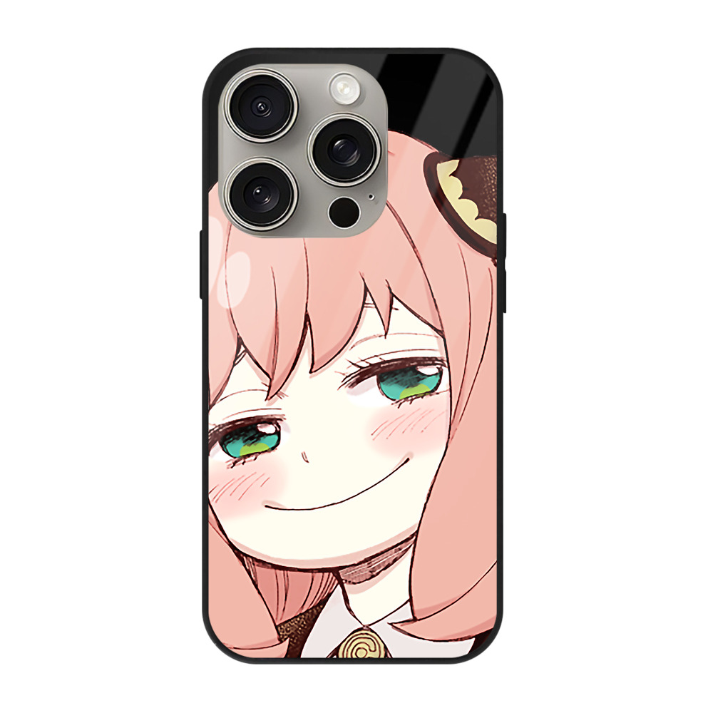 （画像用） SPY×FAMILY间谍家家酒 【iPhone15Pro対応】スマホケース 耐衝撃＆黄変防止 背面ガラス