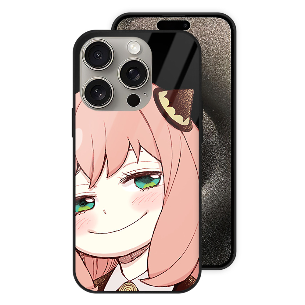 （画像用） SPY×FAMILY间谍家家酒 【iPhone15Pro対応】スマホケース 耐衝撃＆黄変防止 背面ガラス