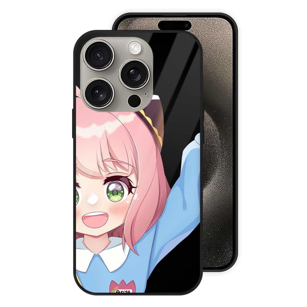 （画像用） SPY×FAMILY间谍家家酒 【iPhone15Pro対応】スマホケース 耐衝撃＆黄変防止 背面ガラス