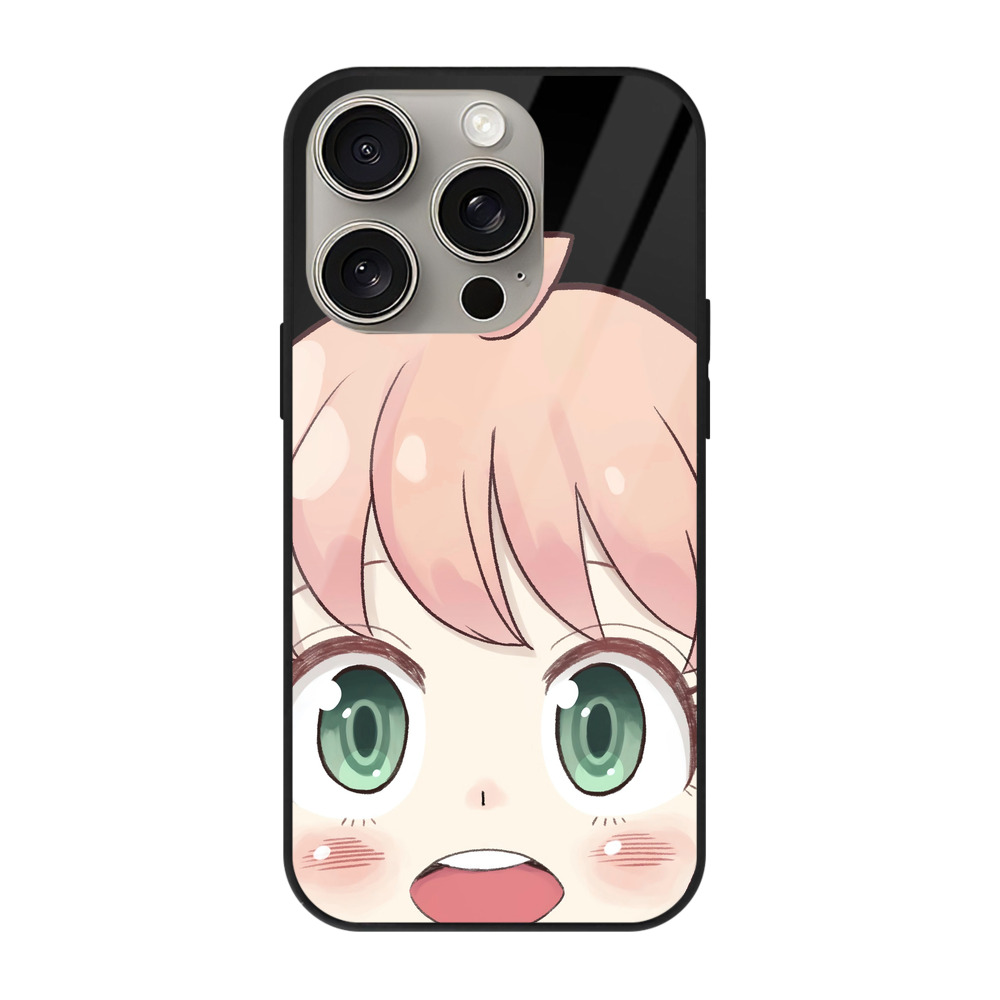 （画像用） SPY×FAMILY间谍家家酒 【iPhone15Pro対応】スマホケース 耐衝撃＆黄変防止 背面ガラス