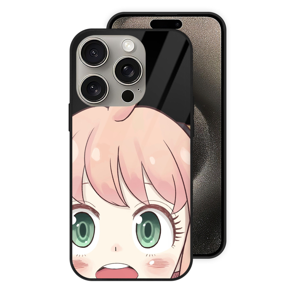 （画像用） SPY×FAMILY间谍家家酒 【iPhone15Pro対応】スマホケース 耐衝撃＆黄変防止 背面ガラス