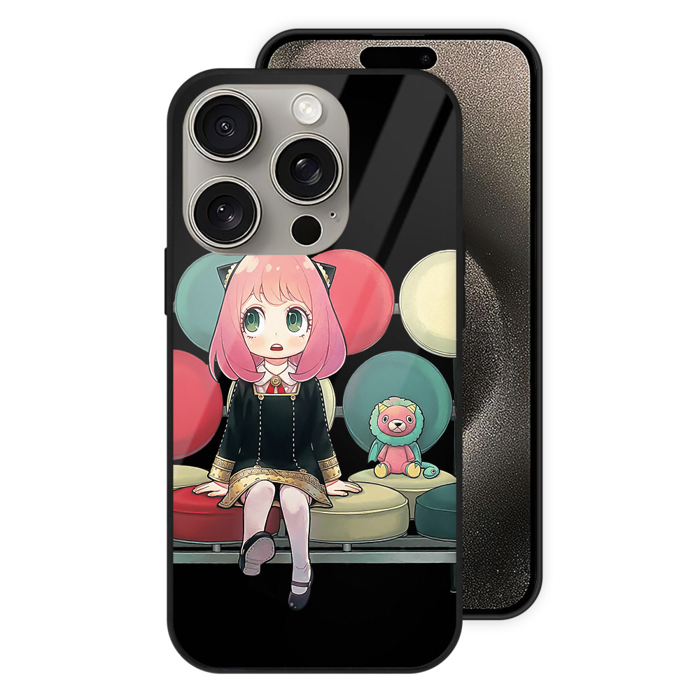（画像用） SPY×FAMILY间谍家家酒 【iPhone15Pro対応】スマホケース 耐衝撃＆黄変防止 背面ガラス