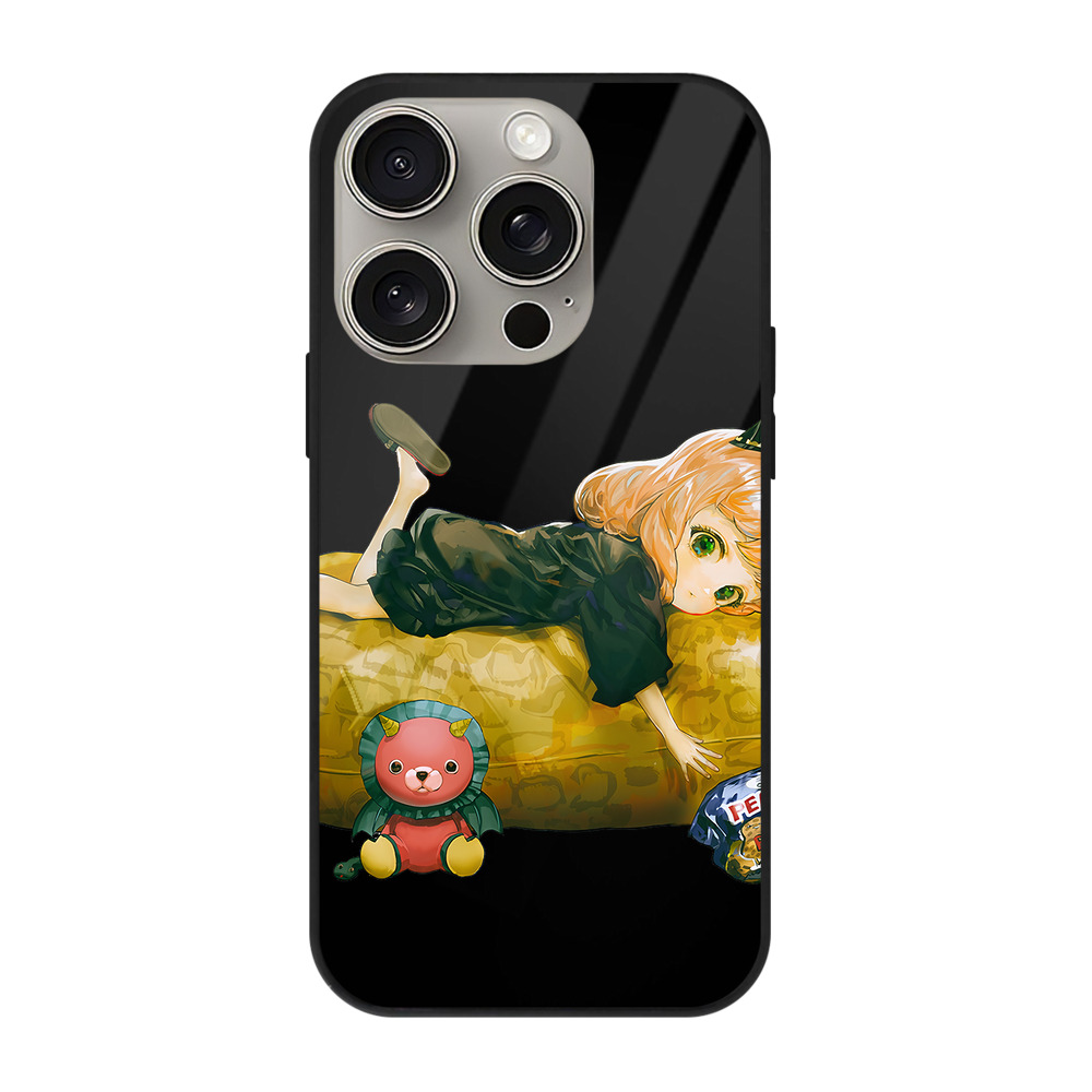 （画像用） SPY×FAMILY间谍家家酒 【iPhone15Pro対応】スマホケース 耐衝撃＆黄変防止 背面ガラス