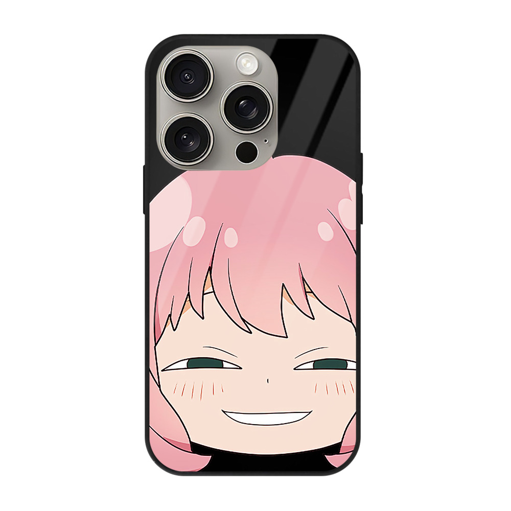 （画像用） SPY×FAMILY间谍家家酒 【iPhone15Pro対応】スマホケース 耐衝撃＆黄変防止 背面ガラス