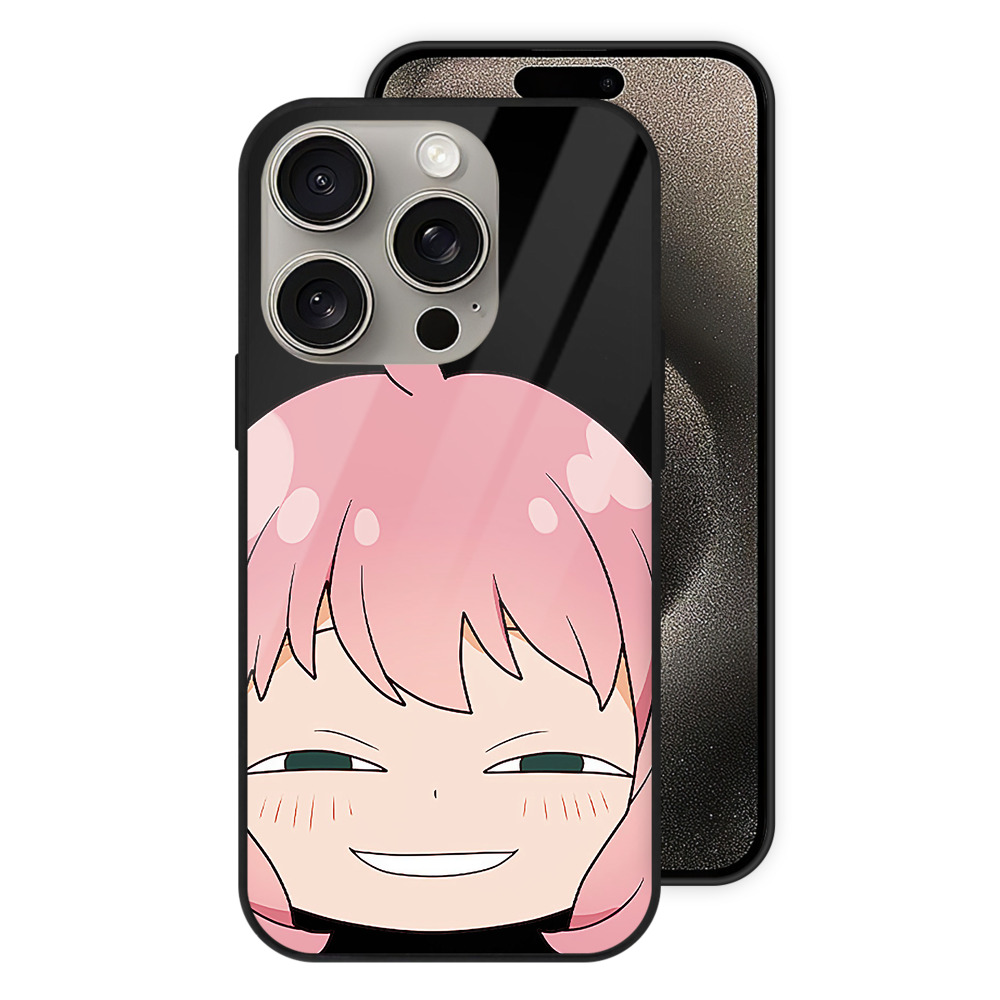 （画像用） SPY×FAMILY间谍家家酒 【iPhone15Pro対応】スマホケース 耐衝撃＆黄変防止 背面ガラス
