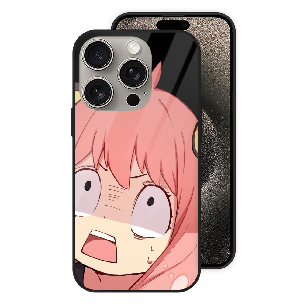 （画像用） SPY×FAMILY间谍家家酒 【iPhone15Pro対応】スマホケース 耐衝撃＆黄変防止 背面ガラス