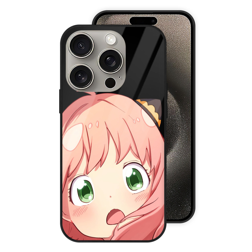 （画像用） SPY×FAMILY间谍家家酒 【iPhone15Pro対応】スマホケース 耐衝撃＆黄変防止 背面ガラス