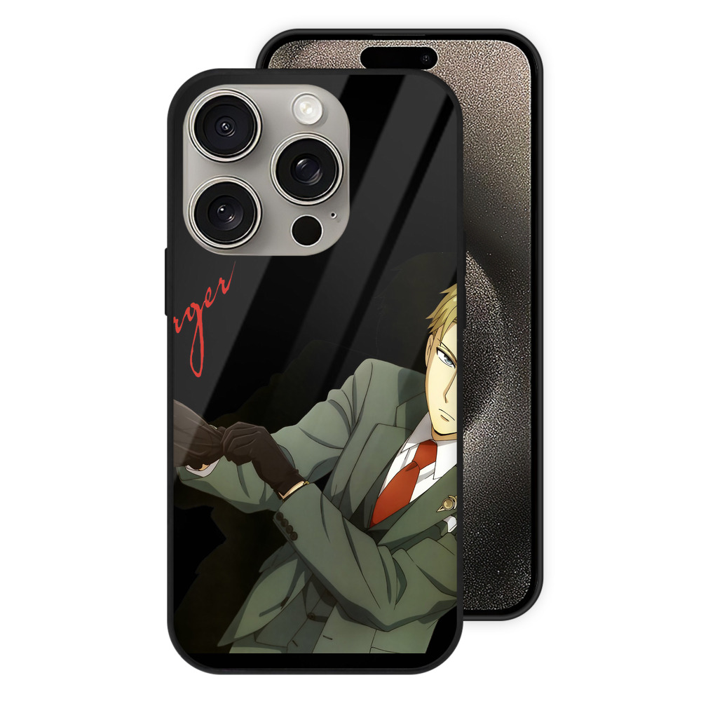 （画像用） SPY×FAMILY间谍家家酒 【iPhone15Pro対応】スマホケース 耐衝撃＆黄変防止 背面ガラス