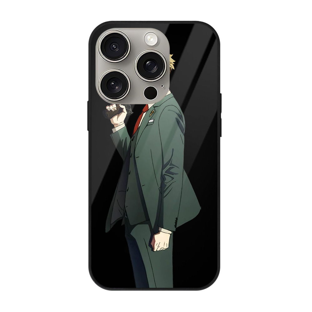（画像用） SPY×FAMILY间谍家家酒 【iPhone15Pro対応】スマホケース 耐衝撃＆黄変防止 背面ガラス