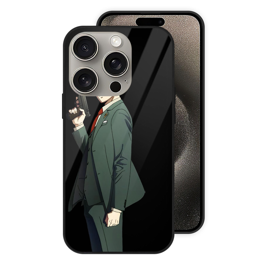 （画像用） SPY×FAMILY间谍家家酒 【iPhone15Pro対応】スマホケース 耐衝撃＆黄変防止 背面ガラス